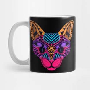 Black Neon Cat Mug